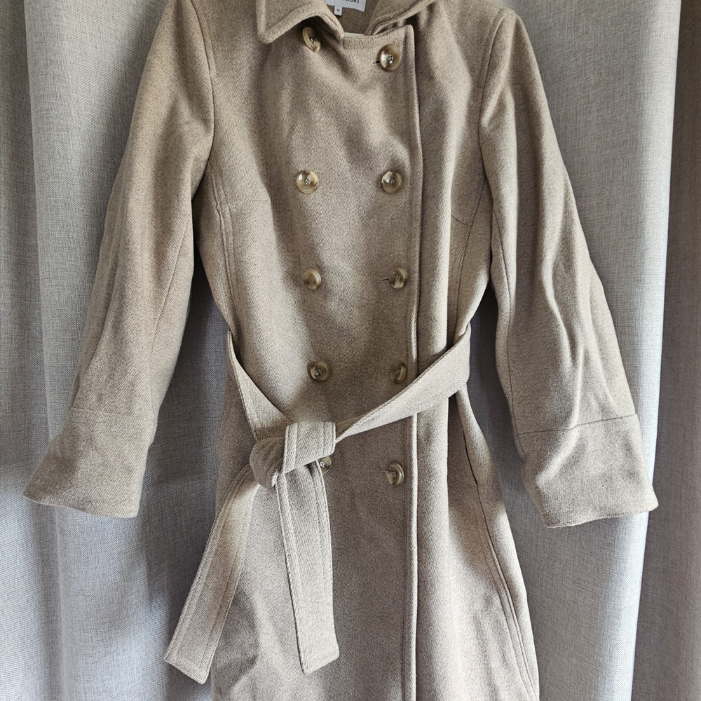 Women's Clavin Klein Wool Peacoat Beige Size 16